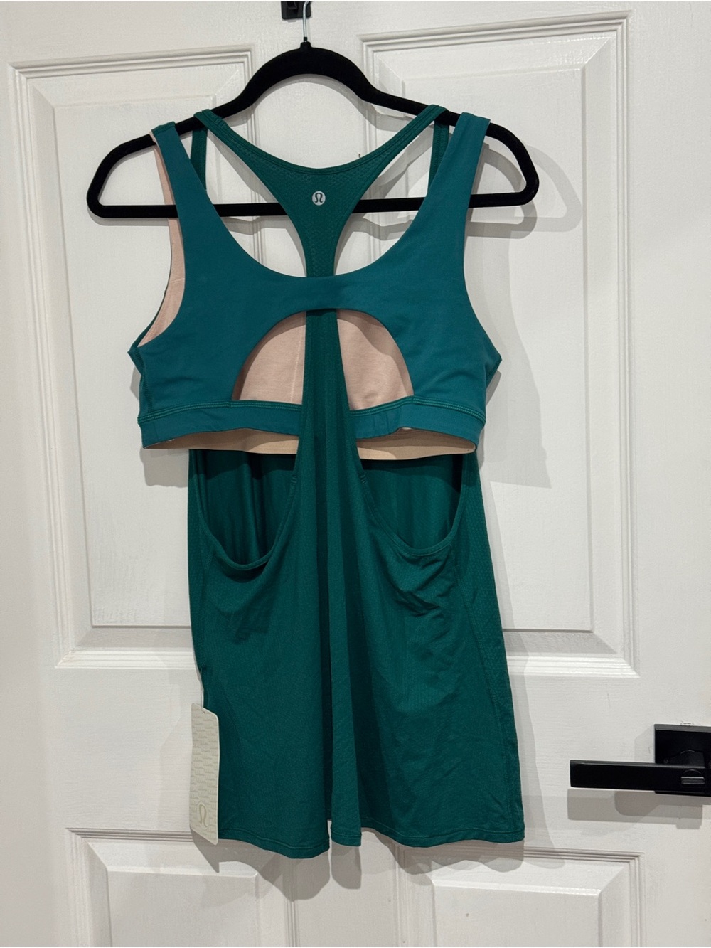 lululemon athletica Teal Racerback Tank with Built-In Bra and Open Back